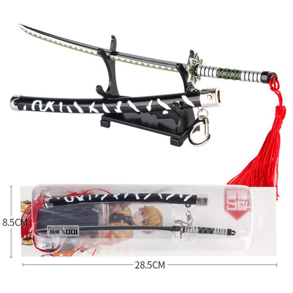 Shinazugawa Sanemi Metal Demon Slayer Mini Katana Keychain Key Chain