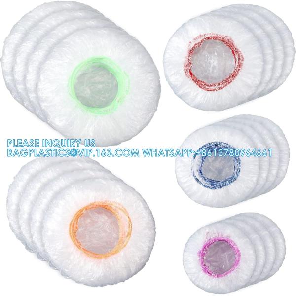 Culinary Elements Reusable Bowl Covers With Elastic, Plastic Food Storage Cover For Leftovers