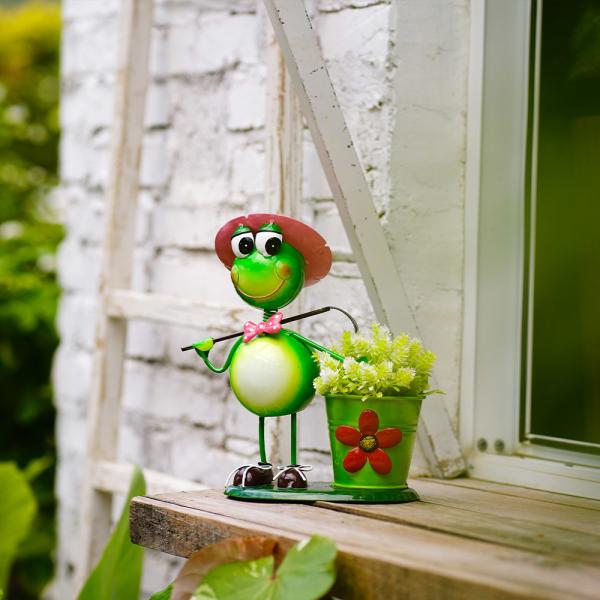 Декоративный двор металла орнаментирует Handcrafted ODM оформления сада лягушки металла