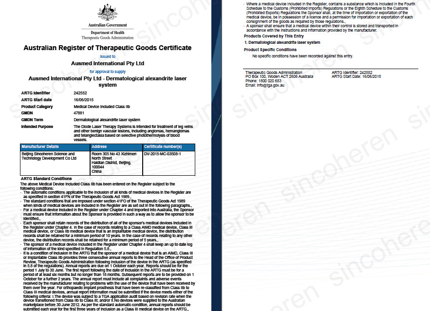 Beijing Sincoheren Science and Technology Development Co., Ltd Сертификации