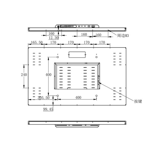 43 inch Embedded HDMI Input LCD Display Wholesale Manufacturer Customized