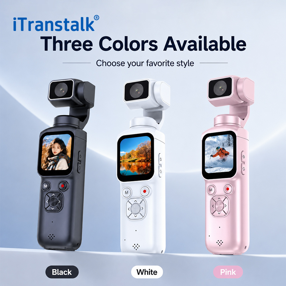 Touch Screen 4K Pocket Camera WiFi Multi Function 270° Face Tracking Pocket Action Camera