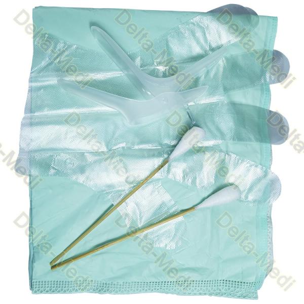 Disposable Sterile Gynecological Examination Kit with Vaginal speculum Underpad Cotton swabs Disposable PE exam gloves