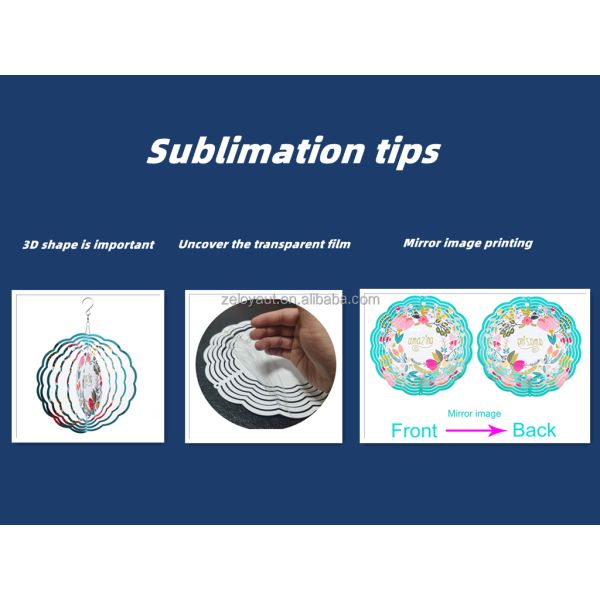 ZELOYAUT 24H-shipping Customizable Sublimation Wholesale Wind Spinner Blanks 3Inch Aluminum Spinners - DIY for Home DecoR