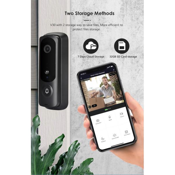 Камера слежения дверного звонока HD ODM умная WiFi OEM видео- с обнаружением движения PIR