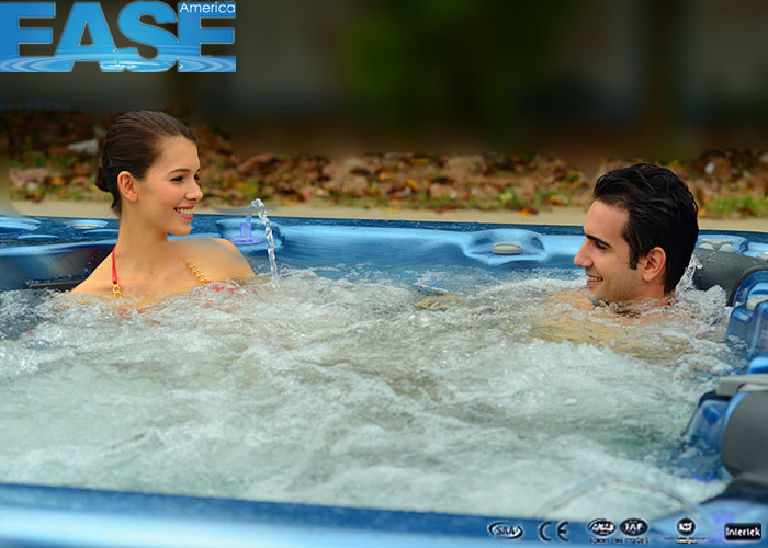 Square acrylic swim whirlpool bathtub backyard hot tub with 3 seats & 1 lounge