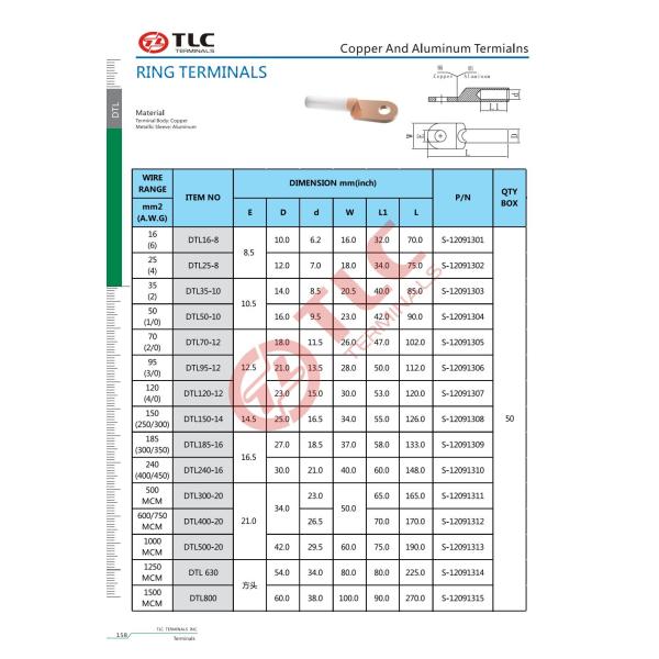 Copper Wire Aluminum Terminal With Red Insulation