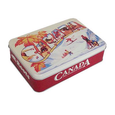 Latas de lata impressas mapa do metal dos EUA da forma do crânio que gravam a linha desenrolada