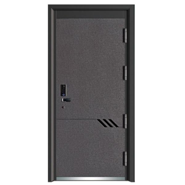 House Villa Exterior Metallic Security Front Entry Doors Design Modern Stainless Steel Metal Main Entrance Pivot with Smart Lock