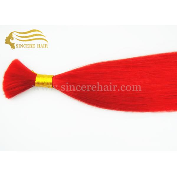 22" RED Remy Human Hair Bulk for sale - Hot Seller 22" Straight Red Colour Real Remy Human Hair Bulk Extensions For Sale 22