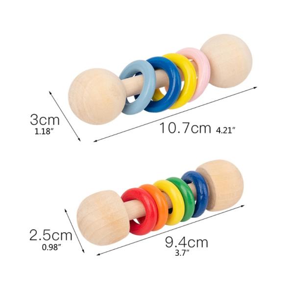 Gym Rodent 10.7cm Wooden Rattle Ring Montessori Wooden Teethers Safe