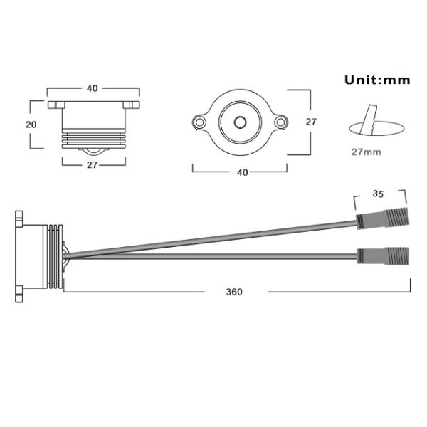 La balustrade d'Epistar LED allume l'angle de faisceau en aluminium du matériel 70° de 1 watt DC12V 6063