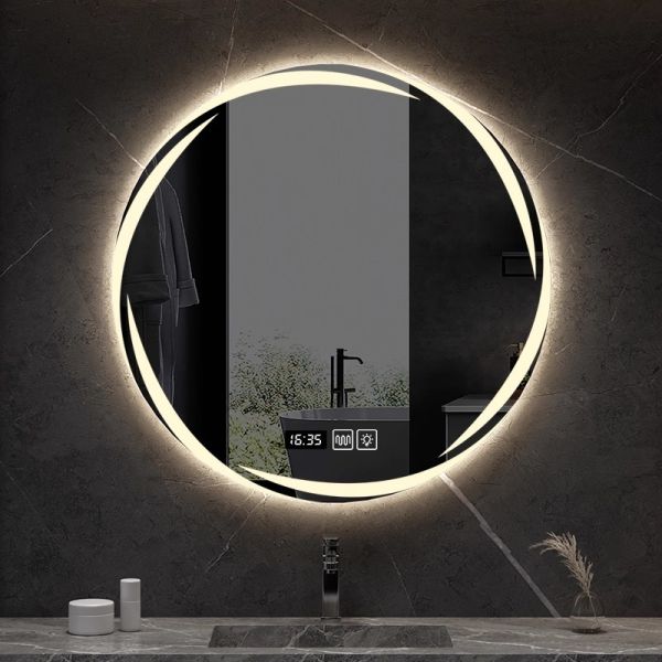 Alien Smart Tornado LED Light-Up Wall-Mounted Makeup Mirror Touch Switch Modern Design for Bathroom Use Hotels Apartments