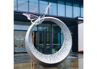 Sculpture extérieure en papillon d'acier inoxydable de décoration grande avec la lumière