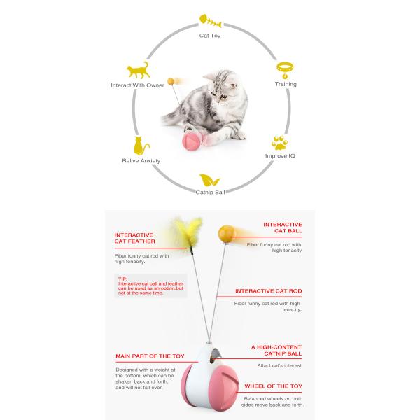 Шарик любимца кошачей мяты киски подарков игрушки баланса кота ABS вращая взаимодействующий