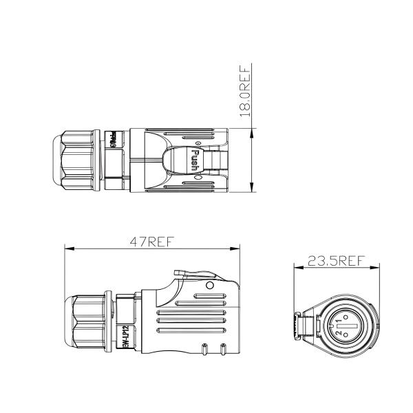 LP12 8-Pin IP68 Waterproof Connector 3A 125V Aviation Plug