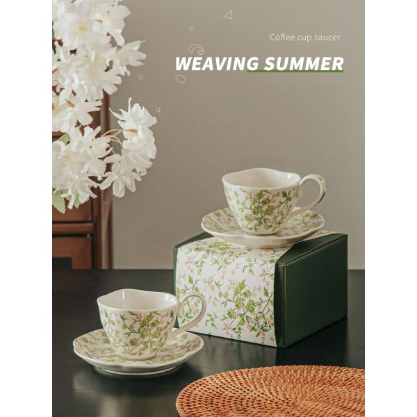 Elegant Porcelain Espresso Cup And Saucer Set Ceramic Mug And Saucer Sustainable 150ml 750ml