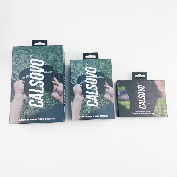 Custom Double printed Rigid Cardboard Packaging Sports Knee Pads Grip Sock Packaging Boxes with hooks
