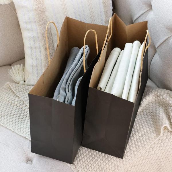 Impressão em gravura Saco de papel kraft de fundo plano para mercadorias Natureza Vestuário Compras
