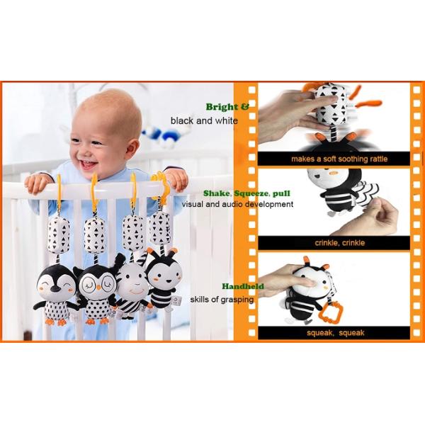 crib Stroller Hanging Toys , 9.45 inches Baby Ring Rattle