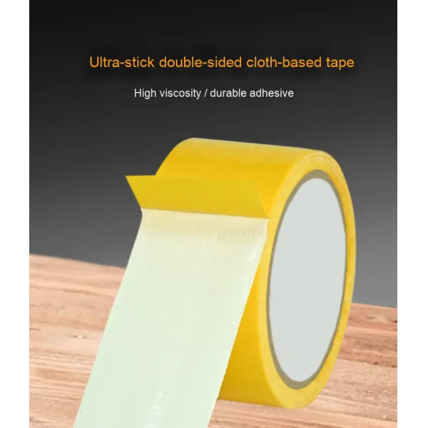 Yellow Paper Double-Sided Cloth Tape Super Strong Acrylic Adhesion 5CM Grid Cloth with High No Trace Double-Sided Feature
