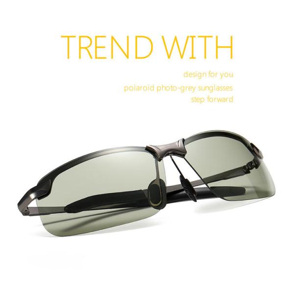 Polarized Photochromic Mens Luxury Sunglasses BSCI Color Changing Lens