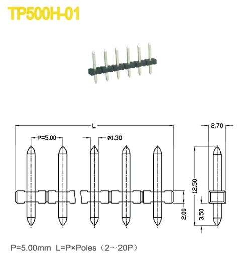 Pluggable электрические разъемы терминального блока 5.00mm сооружают 2P - штыри мужчины 20P