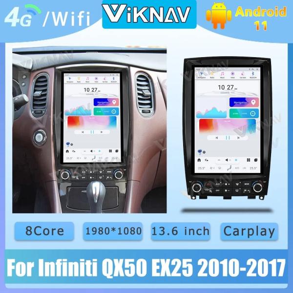 Для 2010-2017 Infinit QX50 EX25 13.6 дюймовый сенсорный экран Автомобильное радио Навигация GPS Мультимедиа DVD-плеер Беспроводная автозапись