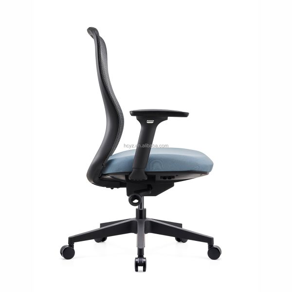 4D Adjustable Armrest Ergonomic Mesh Task Chair Blue Modern Swivel Mesh Fabric Office Chair