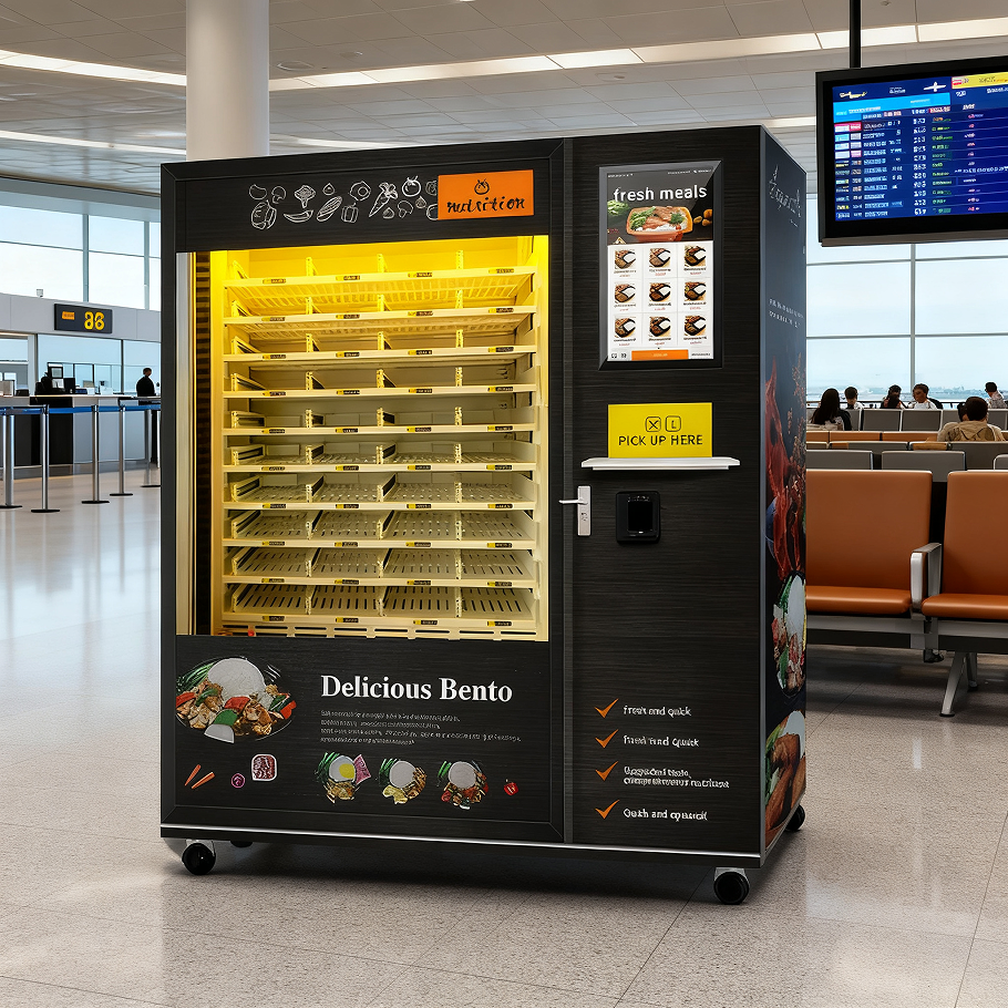 Haloo Hot Food Vending Machine Self service Lunch Bento with Heating Function Large Capacity Food Vending Machine