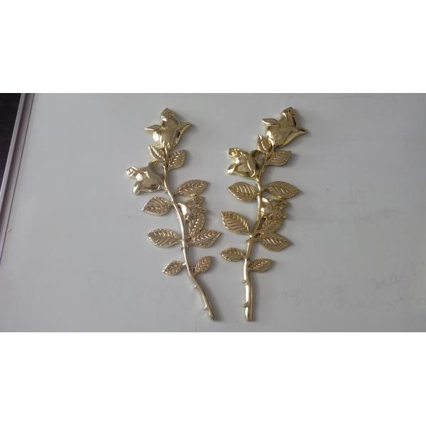 Plastic flower rose for coffin decoration , casket accessories gold color DP001 Herrajes para ataudes rosas