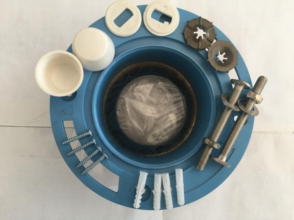 Leak Proof Toilet Tank Fittings Rubber Toilet Wax Ring Gasket With Flange Installed