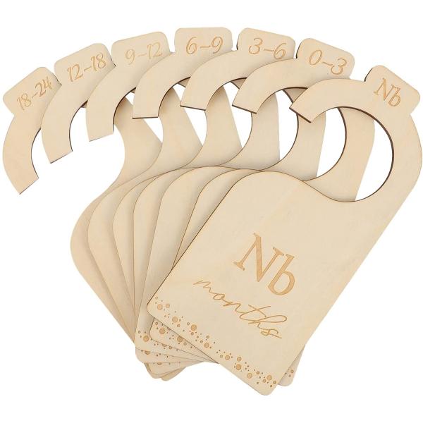 Carte d'anniversaire de bébé en bois Carte d'anniversaire de bébé en bois Diviseurs de placard de bébé Cadeaux de maternelle pour les nouveau-nés