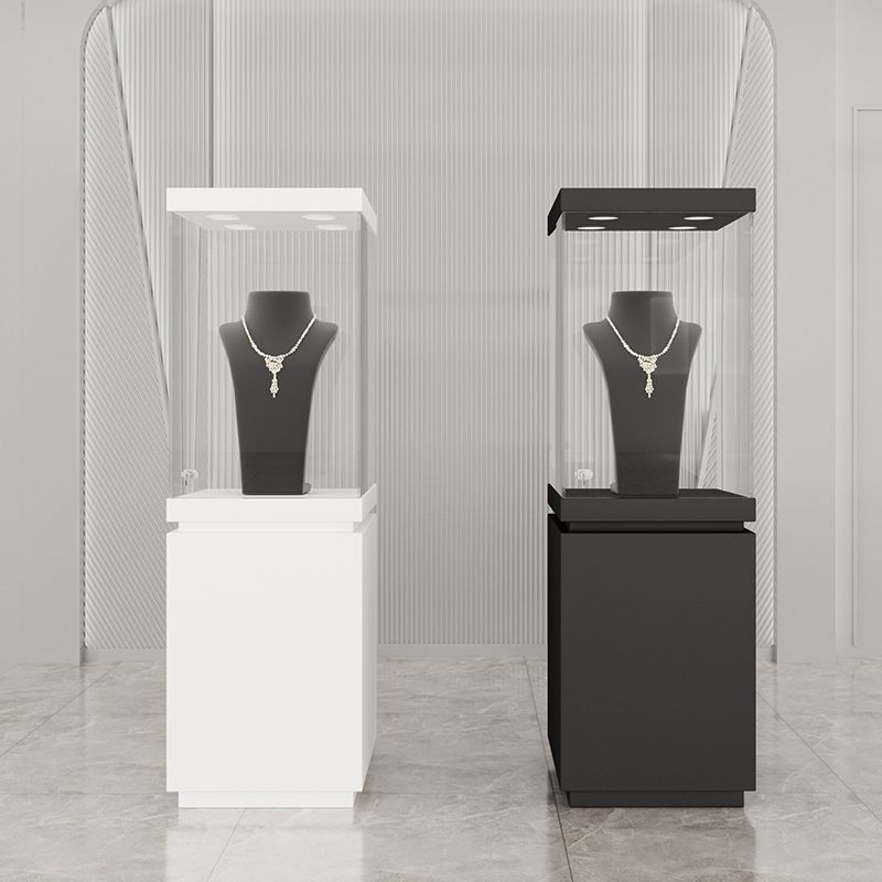 Wholesale Custom Jewelry Display Cabinet With Metal Frame Wood Base Glass