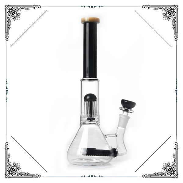 Blakc Inline Pecolator and 6 arms Tree Perc Bongs Glass Smoking Water Pipe Bongs Hookah