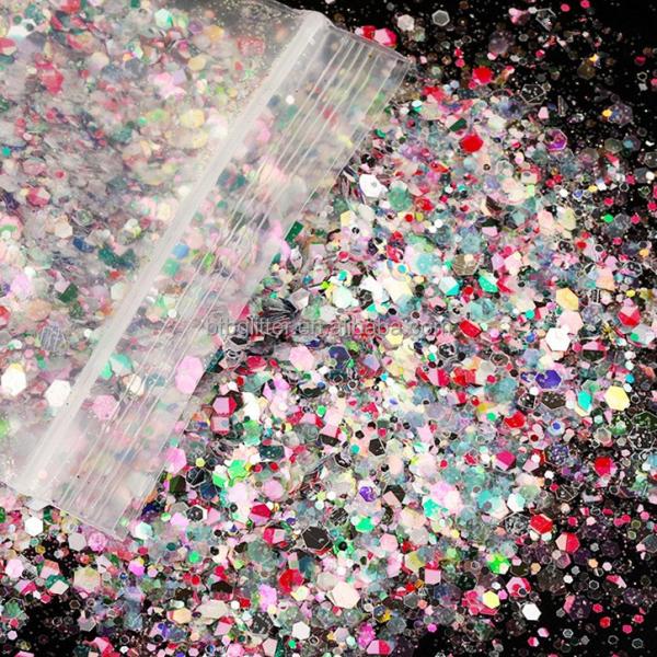 Solvent Resistant Plastic Craft Glitter Chunky Spring Glitter for Resin Art Nail Body Face Eye Makeup Made in Europe