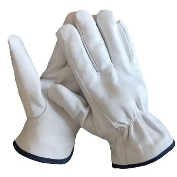 Soft Goatskin Grain Leather Driving PPE Safety Gloves for Construction Industrial