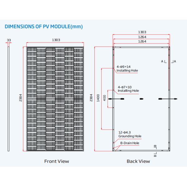 Trinasolar Vertex Mono-facial White Backsheet Monocrystalline Module TSM-DE21 650W-675W Solar Panel