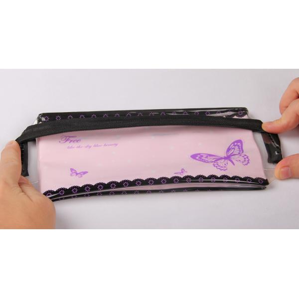 Bolsos claros transparentes EN71 del PVC del artículo de tocador del SGS 0.25m m del bolso del viaje cosmético del maquillaje