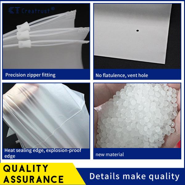 CTCX Custom Eco Friendly Frosted Clear Pe Zip Lock Bags Ziplock Packaging Bag Ziplock Bag Logo