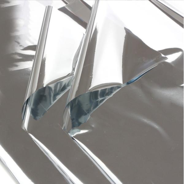 Papel de envoltura de flores de espejo de plata, papel de luz de plata reflectante, película de estaño de PVC, embalaje de arte floral creativo de ondas de agua