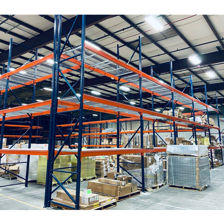 Warehouse Storage 2500lbs Powder Coated Steel Wire Mesh Pallet Rack Decking For Step Beam