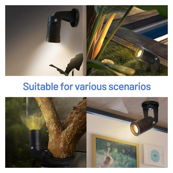 LED Garden Spotlight With Spike Or Aluminum Mounting Base 1*3W LED 2700K 2Year Warranty