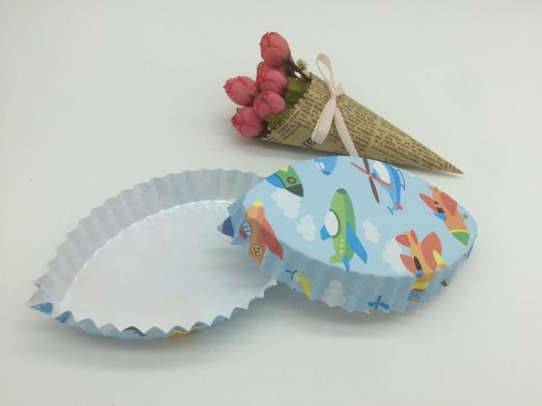 PET Film Green Cupcake Wrappers , Light Blue Color Cups Cupcake Liners Dessert Decor