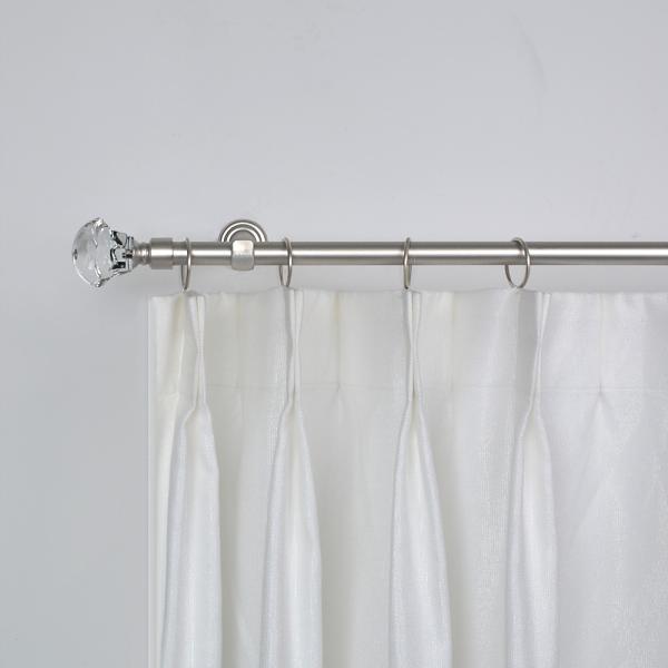 28mm Crystal Finial Extendable Metal Curtain Rod Set Adjustable Length