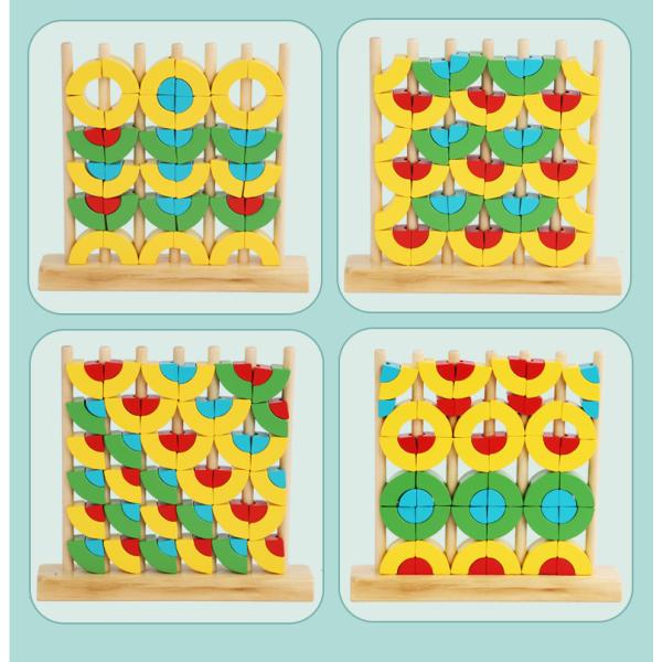 Safe Educational Montessori Preschool Toys Rainbow Blocks Stacker Non Toxic