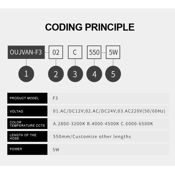 Luz de trabajo LED de cuello de cisne impermeable AC 220V Fácil instalación para máquina CNC