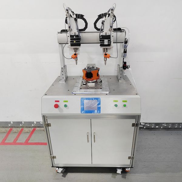 Auto Screw Pneumatic Feeder Floor Type Multi Axis Automatic Screw Locking Machine with Double Screw Head and Rotary Table Auto Screwdriver Machine