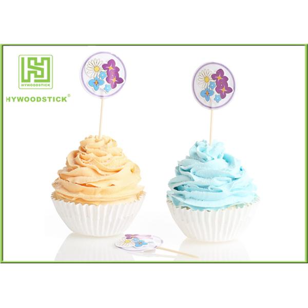 Cure-dents matériels en bois et de papier de cocktail de hauts de forme de décoration de gâteau