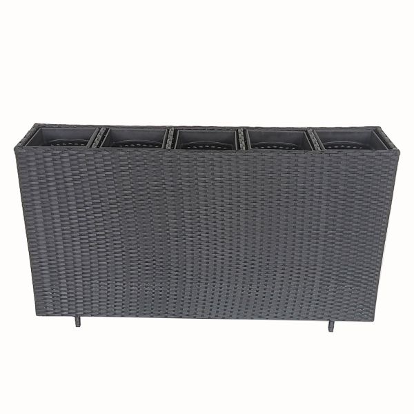 Metal Frame Poly Rattan Decorative Flower Planters Stand Garden Green Plant Flower Pots